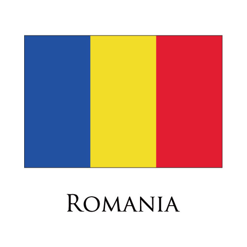 Romania flag logo iron on paper